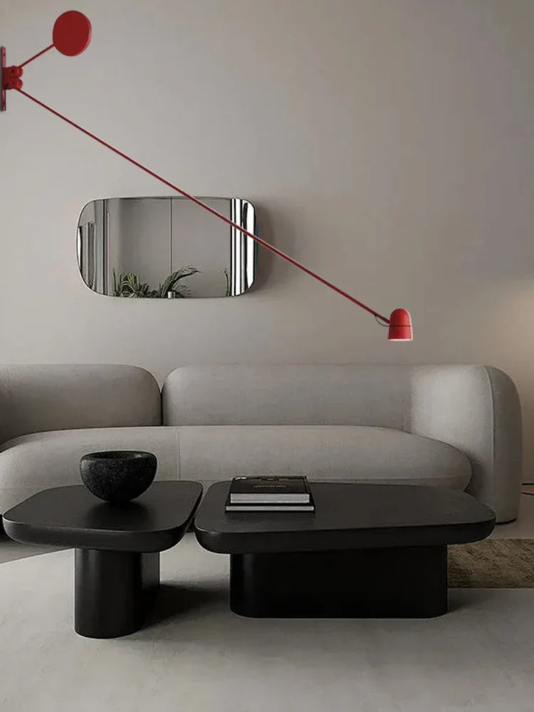 DecorBites™ Adjustable LED Swing Arm Wall Sconce in Red/Black - Modern Lighting
