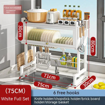 Decorbites™ Küchenschrank-Organizer-Regal für Spüle Gewürz Besteck Aufbewahrung