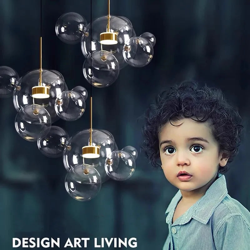 Decorbites™ Glas-Blase-LED-Kronleuchter für Kinder-Küchen-Esszimmer-Büro-Beleuchtung