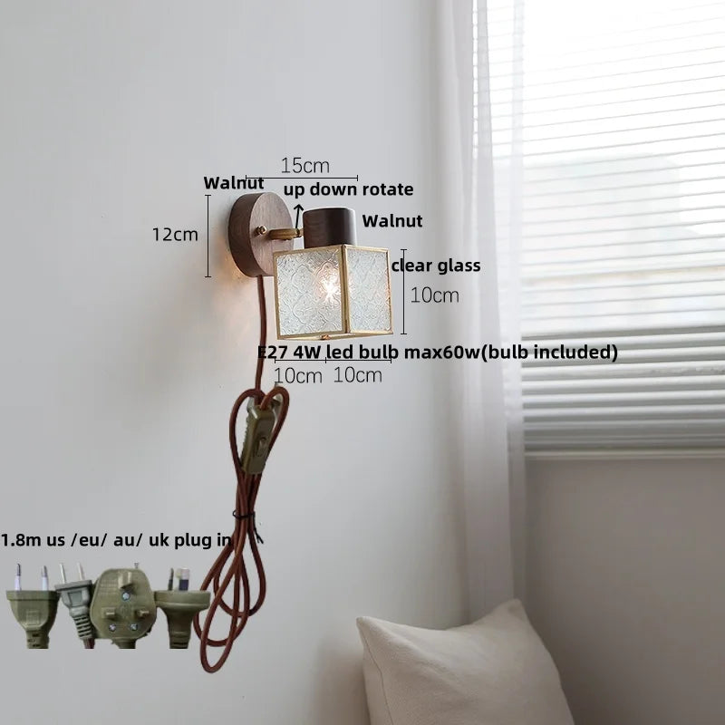 Decorbites™ LED Wandleuchte aus Walnussholz mit klarem Glas Badezimmerspiegel-Licht