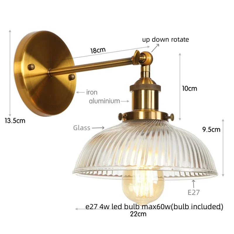 Decorbites™ Klares Glas LED Wandapplikation | Industrielle ländliche Treppenbeleuchtung