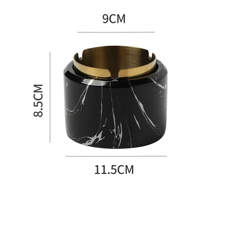 DecorBites™ Gold Plated Marble Texture Ashtray - Smoking Accessories Weed Tray