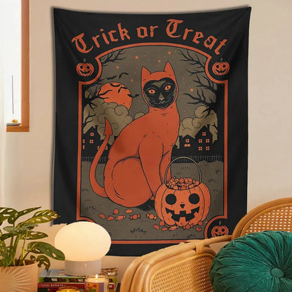 Decorbites™ Halloween-Katzen-Wandbehang für süße und gruselige Heimdekoration