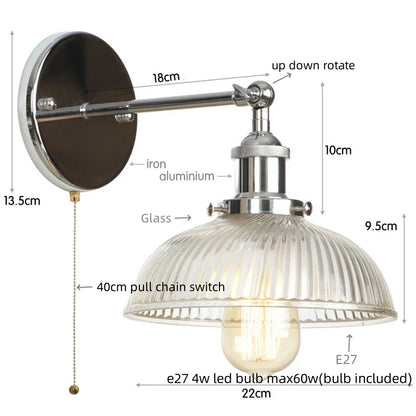 Decorbites™ Klares Glas LED Wandapplikation | Industrielle ländliche Treppenbeleuchtung
