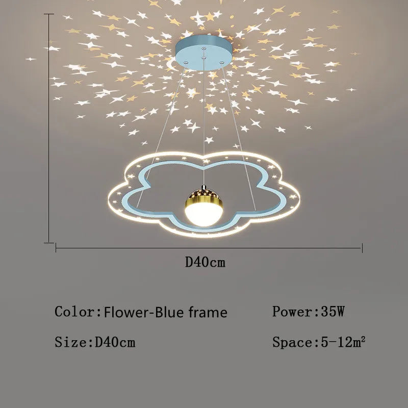 Decorbites™ Wolkenblumen-LED-Kronleuchter: Dekoratives Sternenhimmel-Beleuchtungsarmatur für das Kinderzimmer