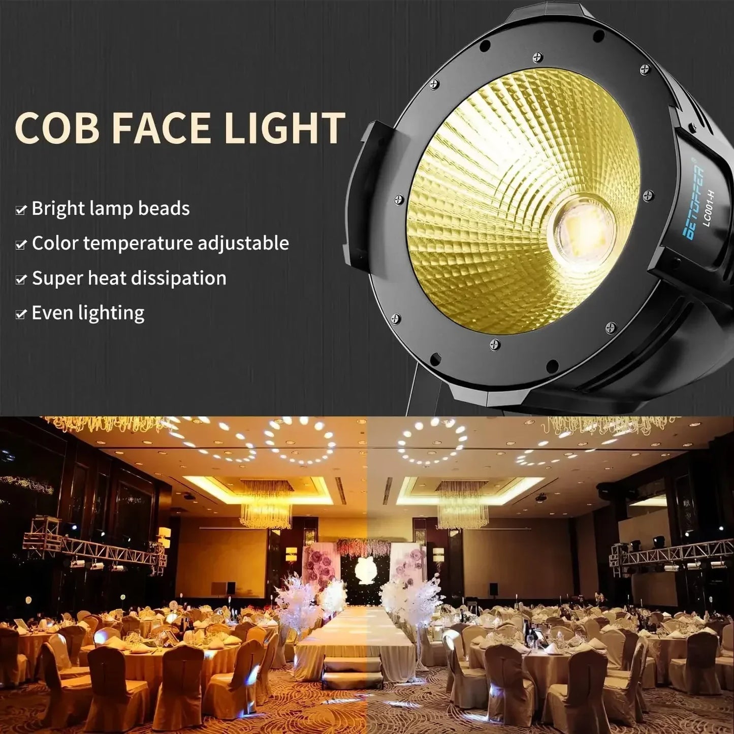 Decorbites™ Großer Wagen 100W COB Par-Leuchte mit DMX512 für Bühnen-Show Konzert Theater