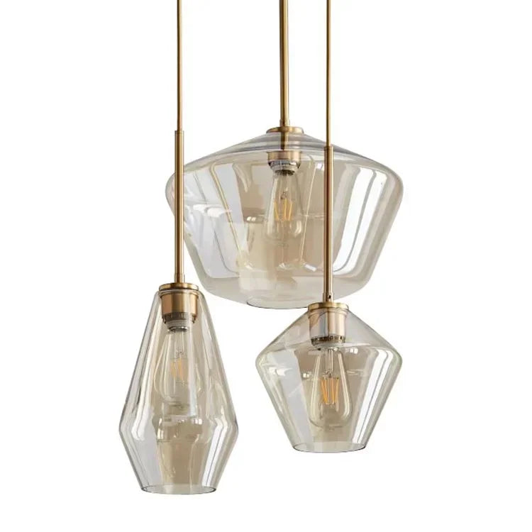 Decorbites™ Glasleuchter: Bernsteinfarbene Pendelleuchten für Esszimmer, Wohnzimmer, Schlafzimmer, Hotel, Café