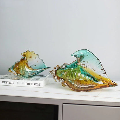 Decorbites™ Glas-Muschelstatue Bunte Moderne Design-Skulptur Dekorationsornamente