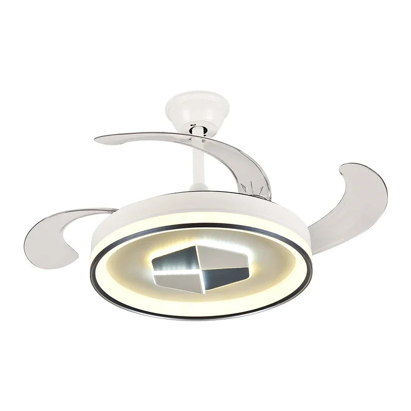 Decorbites™ Unsichtbarer LED-Kronleuchter-Deckenventilator: Modernes Harz-Dekor, kreisförmiges Design, Hotel-Wohnzimmer