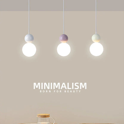 DecorBites™ Cream Nordic LED Pendant Light: Modern Hanging Lamp for Stylish Indoor Room Decor