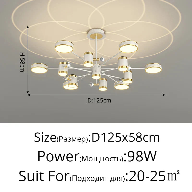 Decorbites™ LED-Kronleuchter: Moderne smarte Fernbedienungs-Deckenleuchte für Wohnzimmer, Schlafzimmer, Esszimmer und Küche
