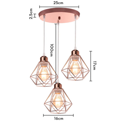 DecorBites™ Iron Frame Pendant Chandelier for Modern Indoor Lighting