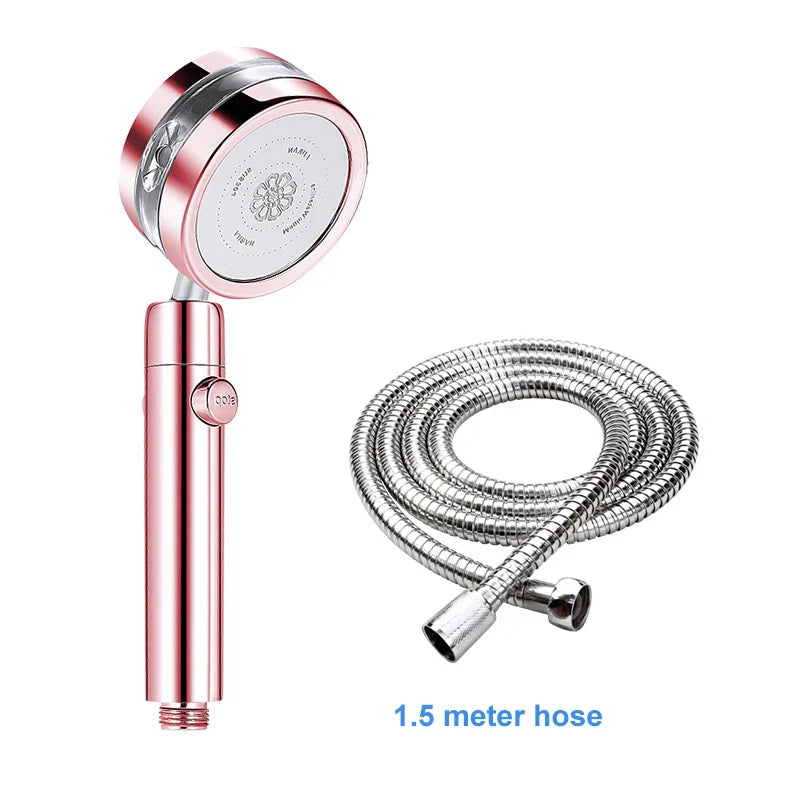 Decorbites™ Doppelscheiben-Turbo-Duschkopf mit Spiral-Wasserströmung und Ein-Knopf-Stopp
