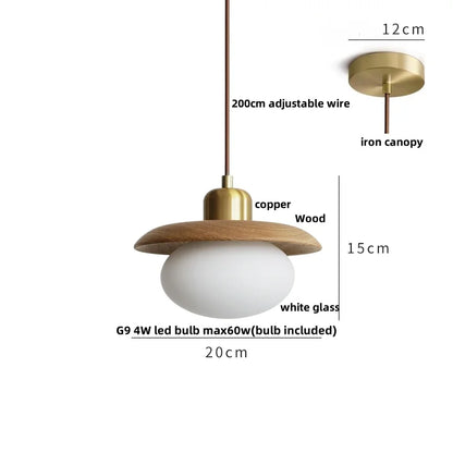 DecorBites™ LED Wood Pendant Light Fixture | Adjustable Hanging Lamp for Home Decor