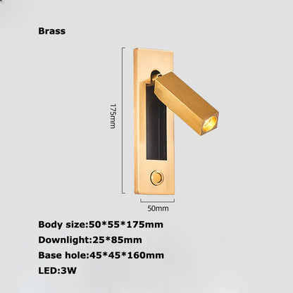 Decorbites™ LED-Wandleuchte mit Schalter, USB-Anschluss, drehbar – Leselampe für das Schlafzimmer