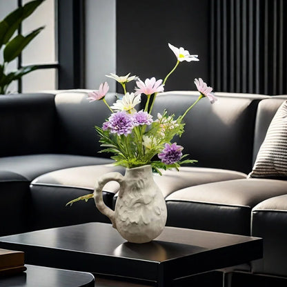 Decorbites™ Handgefertigte Keramikvase mit unregelmäßigem Korn für Blumenarrangements im Zuhause