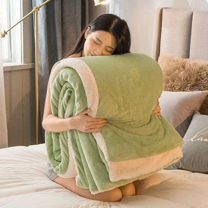Decorbites™ Gemütliche Flanell-Bettwäsche für Doppelbett - Herbst Winter Wärme Decke Quilt