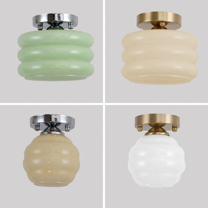 Decorbites™ Cremiges Glas-Eisen-LED-Deckenleuchte – Moderne Innenbeleuchtung