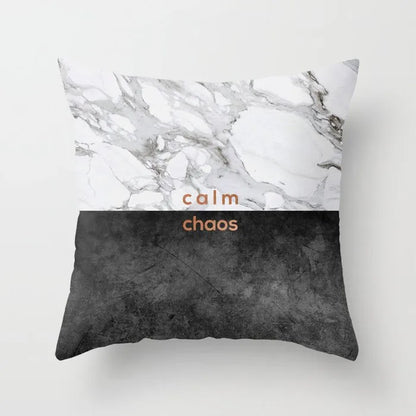 Decorbites™ Grauer Marmor Schwarzer Achat Kissenbezug für Heim-Sofadecoration und Stühle