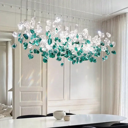 Decorbites™ Glas-Stein-Kronleuchter: Moderne Luxus-LED-Pendantleuchten für Esszimmer-Kunstdekoration