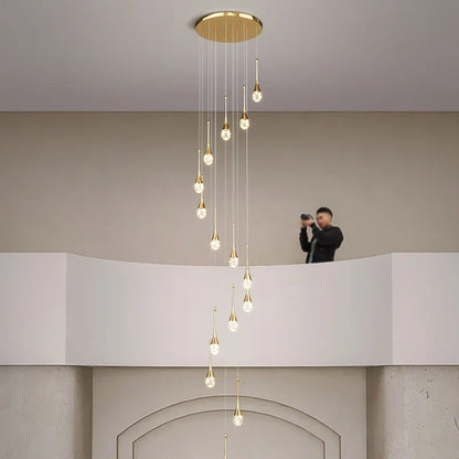 DecorBites™ Crystal Bubble Chandelier for Living, Dining, Bedroom - Modern Stairwell Design