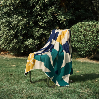 Decorbites™ Blatt-Jacquard-Gestrickte Decke - Weiche, flauschige Baumwolldecke für Wohnzimmer, Sofa, Bett