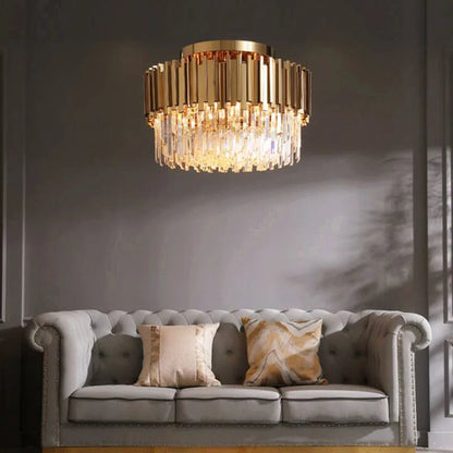 Decorbites™ Gold-Kristall-Deckenleuchte: Moderne LED-Beleuchtungseinrichtungen für luxuriöse Wohnzimmer.
