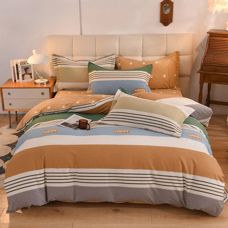 DecorBites™ Cotton Thickened Bedding Set - Single/Double Size, High Quality, Warm & Soft.