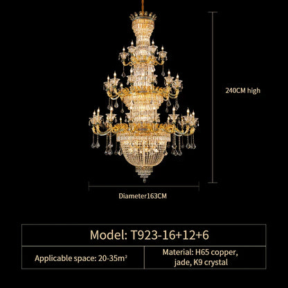 Decorbites™ Luxus-Kristall-Lüster: Elegante Kupfer Wohnzimmer Esszimmer Kerzenleuchte