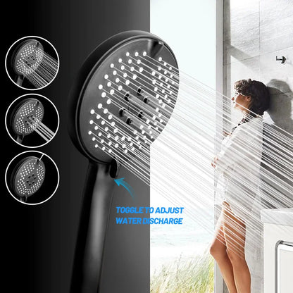 DecorBites™ 3-in-1 Pressure Boost Shower Head with Hose Base - Large Water Yield