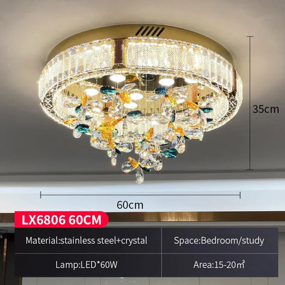 DecorBites™ Crystal Flower LED Ceiling Lamps: Modern Home Decor, Colorful Round Lights