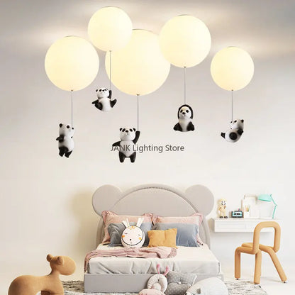 Decorbites™ Kinder-Karikatur-Panda-Eisbär-Deckenleuchte für Jungen- und Mädchen-Schlafzimmer