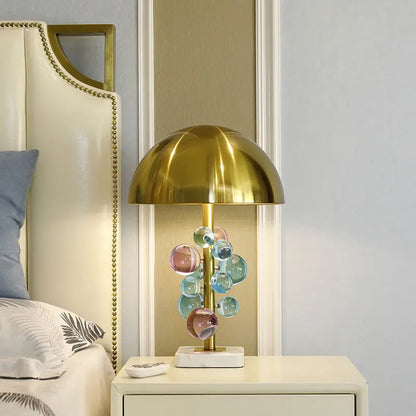 Decorbites™ Goldener Pilz-Kristallkugel-Tischleuchte Bunt Kreative Schlafzimmer-Dekoration