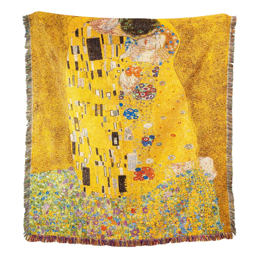 Decorbites™ Gustav Klimt Der Kuss Kunst-Muster Baumwoll-Decke