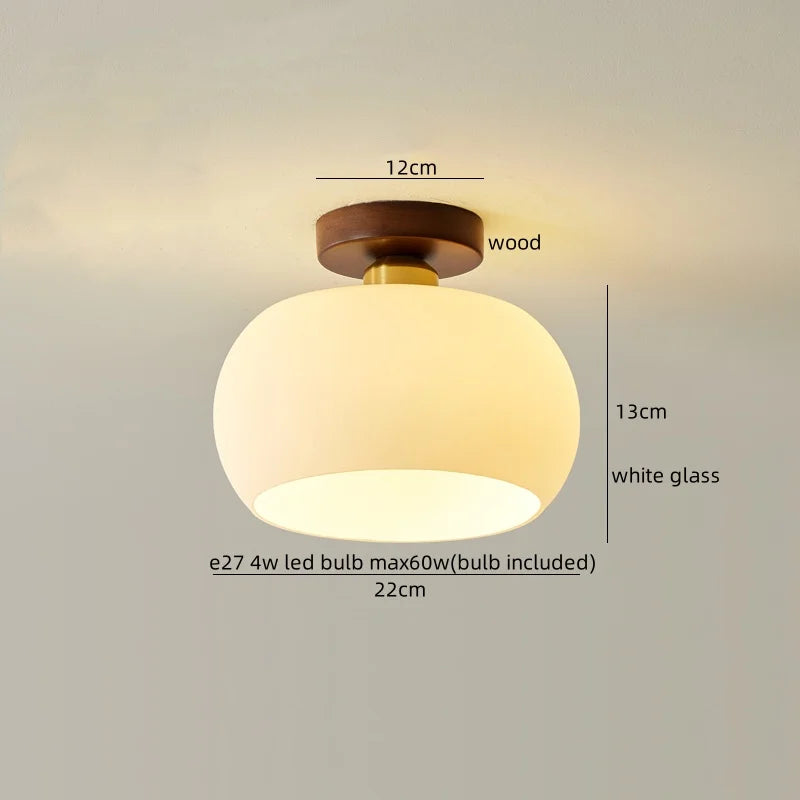 Decorbites™ Baumwoll-Form LED-Deckenleuchte – Creme. Nordischer Stil, Flur Balkon Veranda Licht.