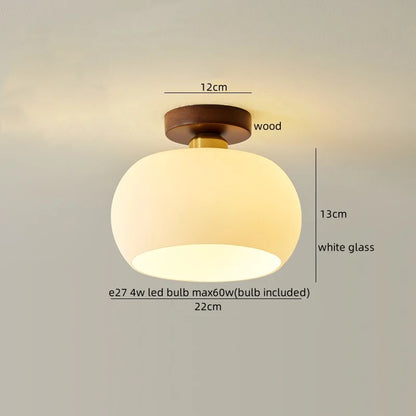 Decorbites™ Baumwoll-Form LED-Deckenleuchte – Creme. Nordischer Stil, Flur Balkon Veranda Licht.