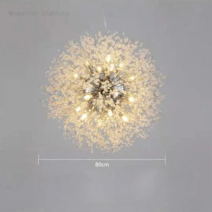 Decorbites™ Löwenzahn-Kristall-Leuchter: Moderner nordischer Stil LED-Hängeleuchte für das Wohnzimmer