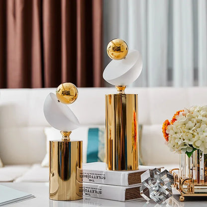 DecorBites™ Geometric Golden Ball Frosted Glass Ornament Home Decor