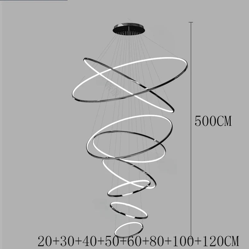 Nordic Acrylic Iron LED Pendant Light Chandelier