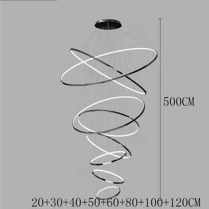 Nordic Acrylic Iron LED Pendant Light Chandelier