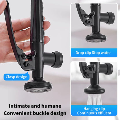 DecorBites™ Black Chrome Tall Kitchen Faucet with Pull Down Spray and Swivel Spout
