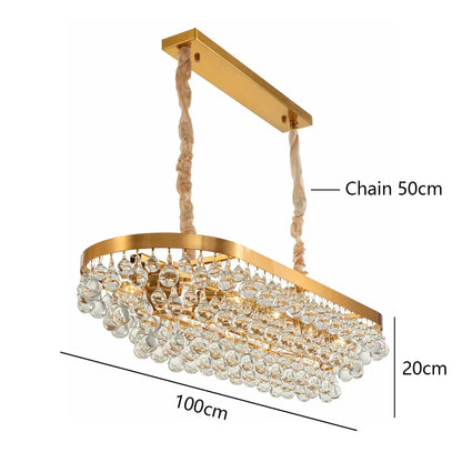 DecorBites™ Black Crystal Bead Ceiling Chandelier - Modern Classic for Living Room & Dining Table