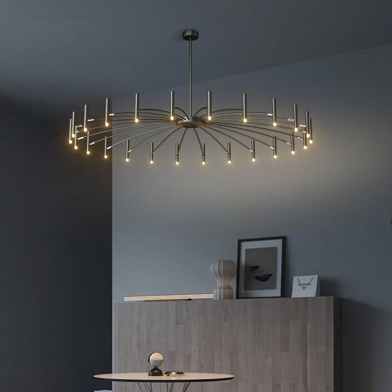 Nordic LED Ceiling Light Gold 24-Head D130cm