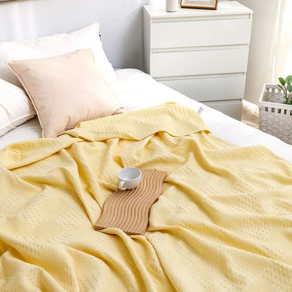 Decorbites™ Waben-Waffel-Baumwoll-Decken – Ideal für Betten, Sofas, Reisen und Picknicks