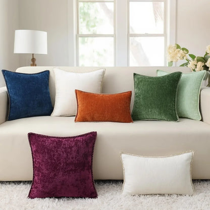 DecorBites™ Luxe Chenille Velvet Cushion Cover Set for Elegant Living Room Decor