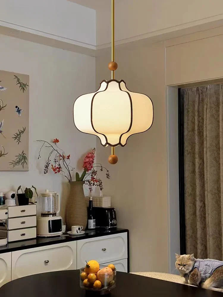 Japanese-Inspired Fabric Globe Pendant Light