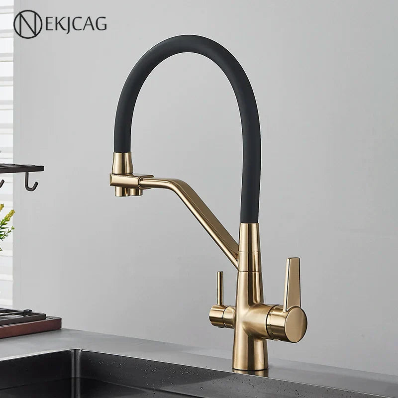 Decorbites™ Gold Filter Küchenarmatur 360° Drehung Reinigungsspülbeckenhahn