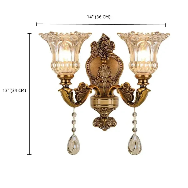Decorbites™ Kristallglas Doppeltköpfige Wandlampe - Europäischer Retro-Stil
