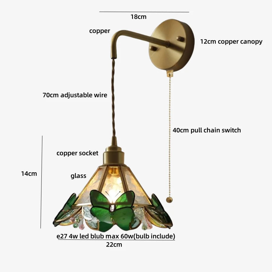 Glass Butterfly Wall Sconce