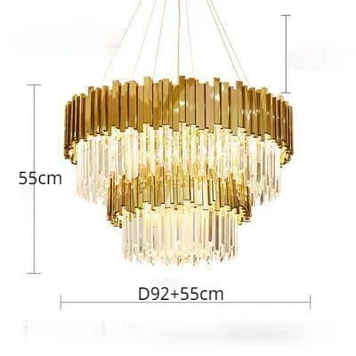 Decorbites™ Crystal-LED-Pendantleuchten: Luxuriöse Goldvergoldete Metall-Hängeleuchte für Wohnzimmer, Esszimmer, Schlafzimmer